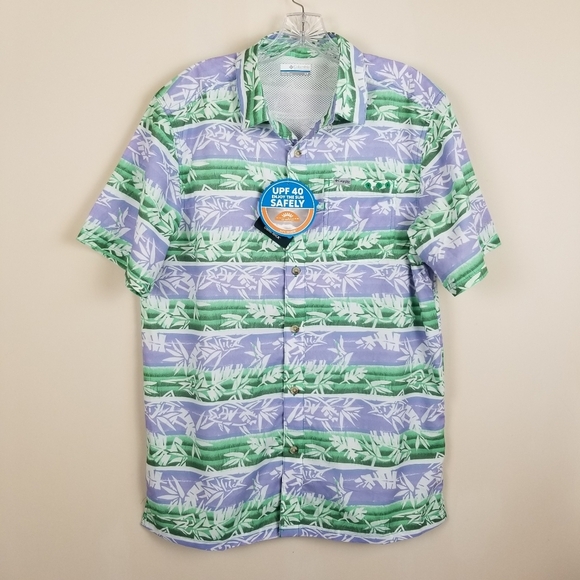 Columbia PFG Camp Shirt UPF 40 Botanical Print Small NWT - Picture 1 of 7